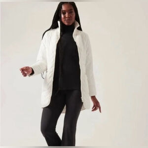 Athleta 3X Mendocino Coat Jacket Primaloft Eco Magnolia White Women NWT